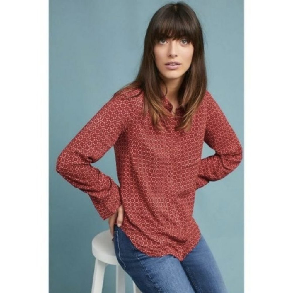 Holding Horses Sammie Button Down Shirt in Red Dot Print Size 0